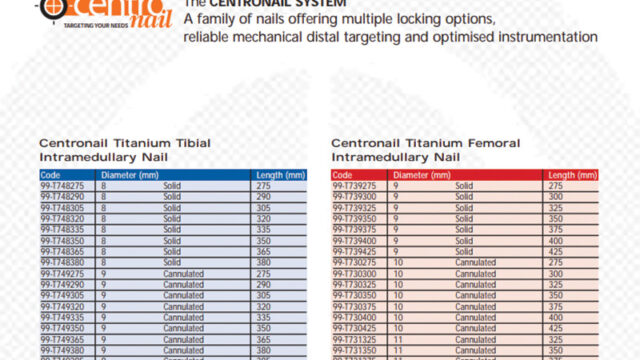 Centronail Titanium Humeral Nail ordering info