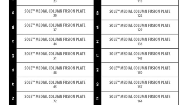 SOLE Medial Column Fusion Plate documentation