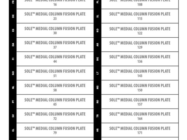 SOLE Medial Column Fusion Plate documentation